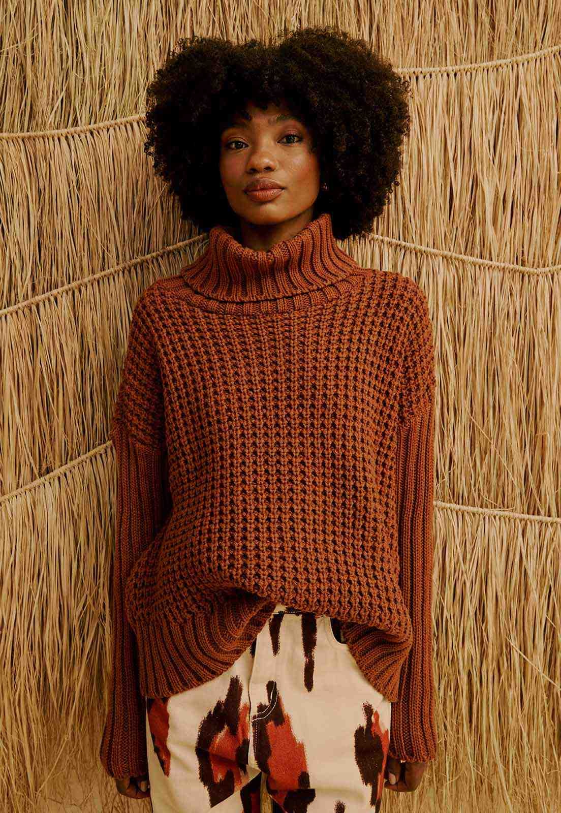 Casaco em Tricot Oversized Vista Traseira
