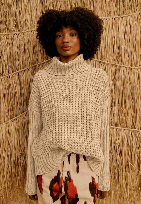 Casaco em Tricot Oversized Vista Frontal