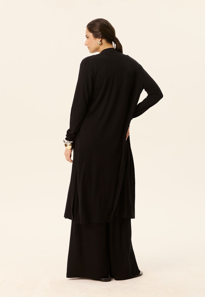 Casaco Longo com Fendas Laterais