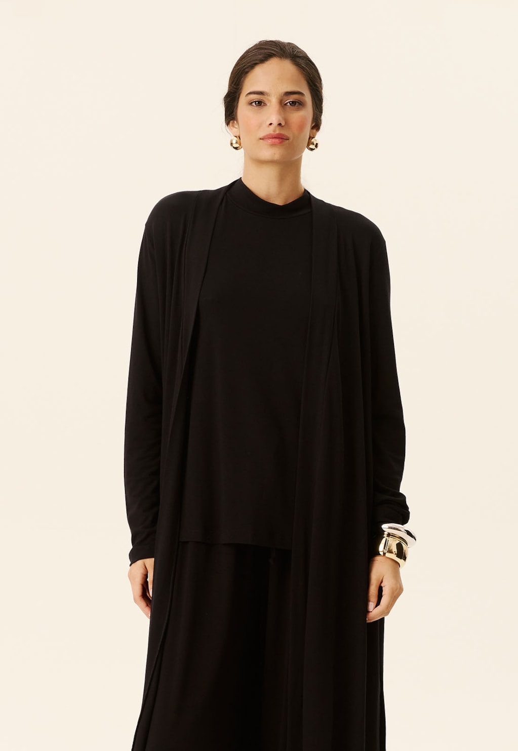 Casaco Longo com Fendas Laterais