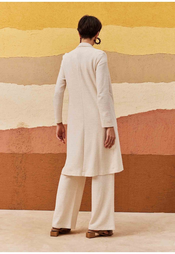 Casaco Longo Gola Xale