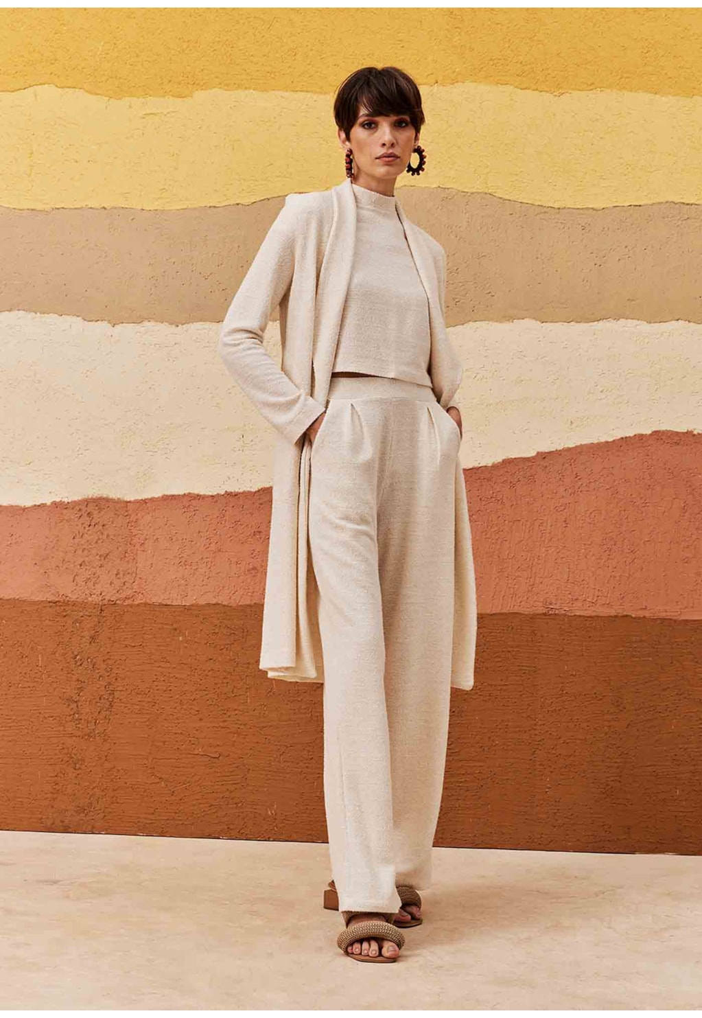 Casaco Longo Gola Xale