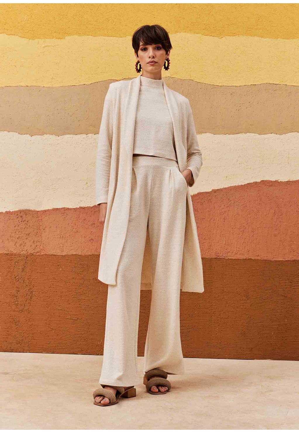 Casaco Longo Gola Xale