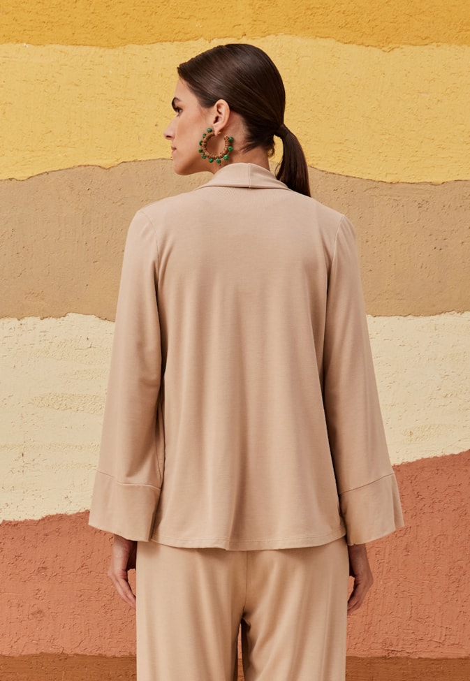 Casaco Maxi Gola Xale