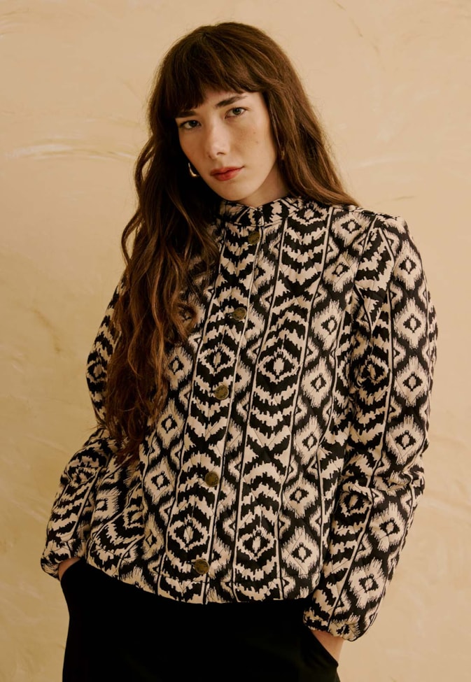 Casaco Puffer Estampado Puno