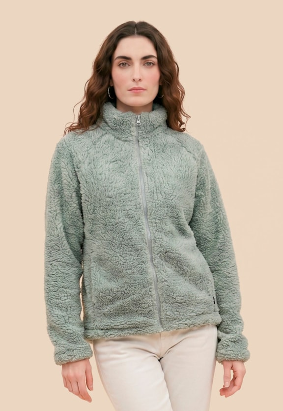 Casaco Sherpa Gola Alta Vista Frontal