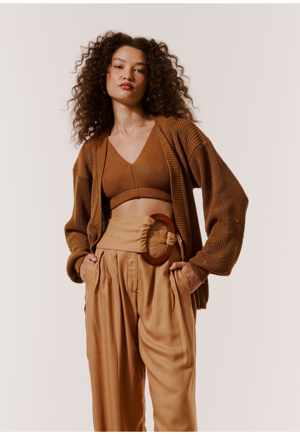 Casaco Tricot Ponto Pipoca