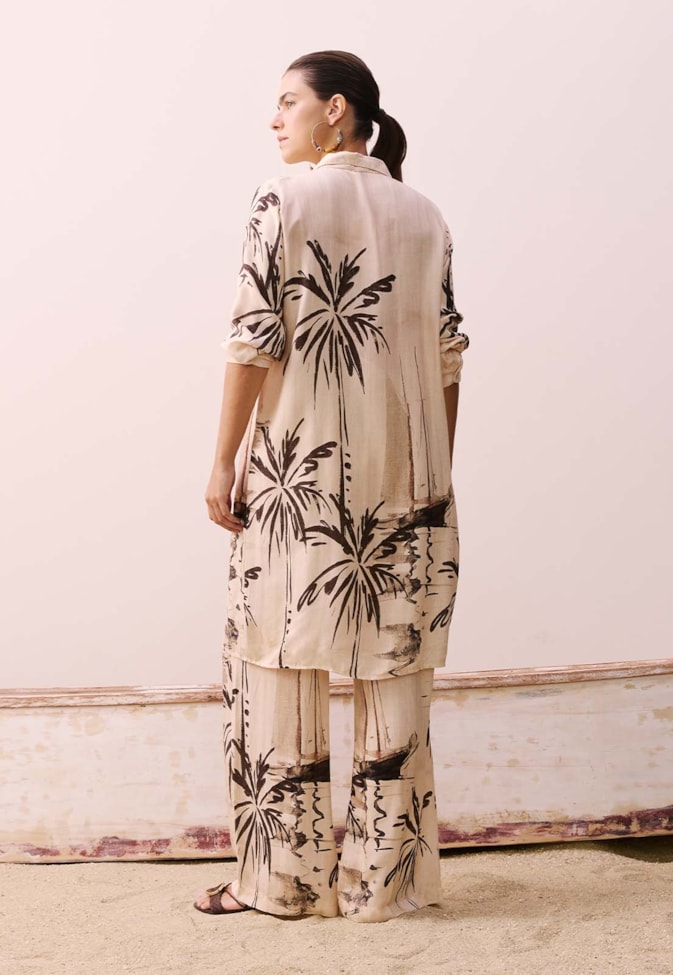 Chemise Alongada Estampada Navegar