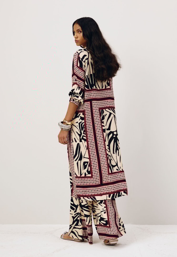 Chemise Alongado Estampada Costilla