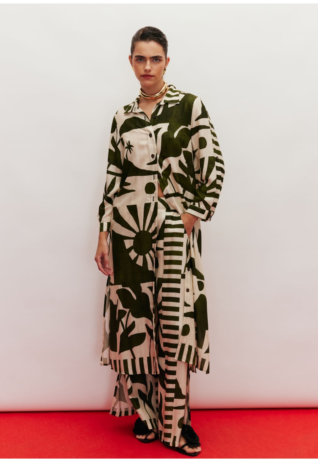 Chemise Botão Estampado Bossa Nova