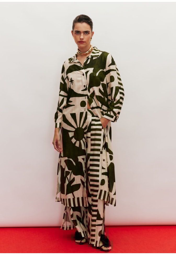 Chemise Botão Estampado Bossa Nova