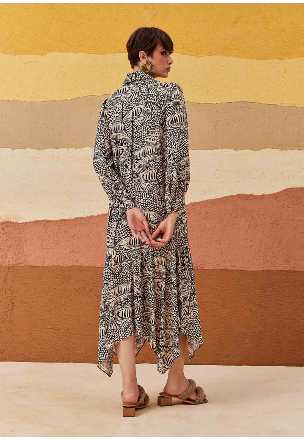 Chemise com Pontas Estampada Tucán