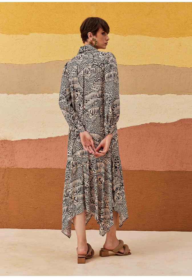 Chemise com Pontas Estampada Tucán