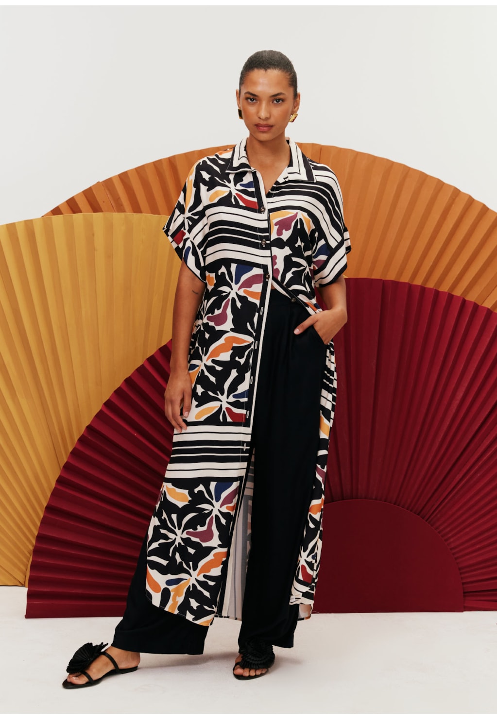 Chemise Kimono Estampada Mambo