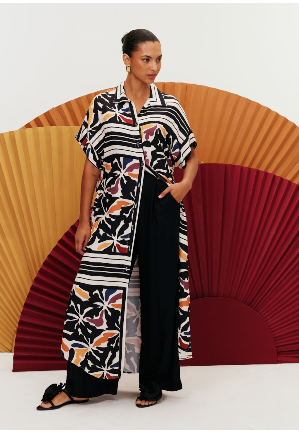 Chemise Kimono Estampada Mambo