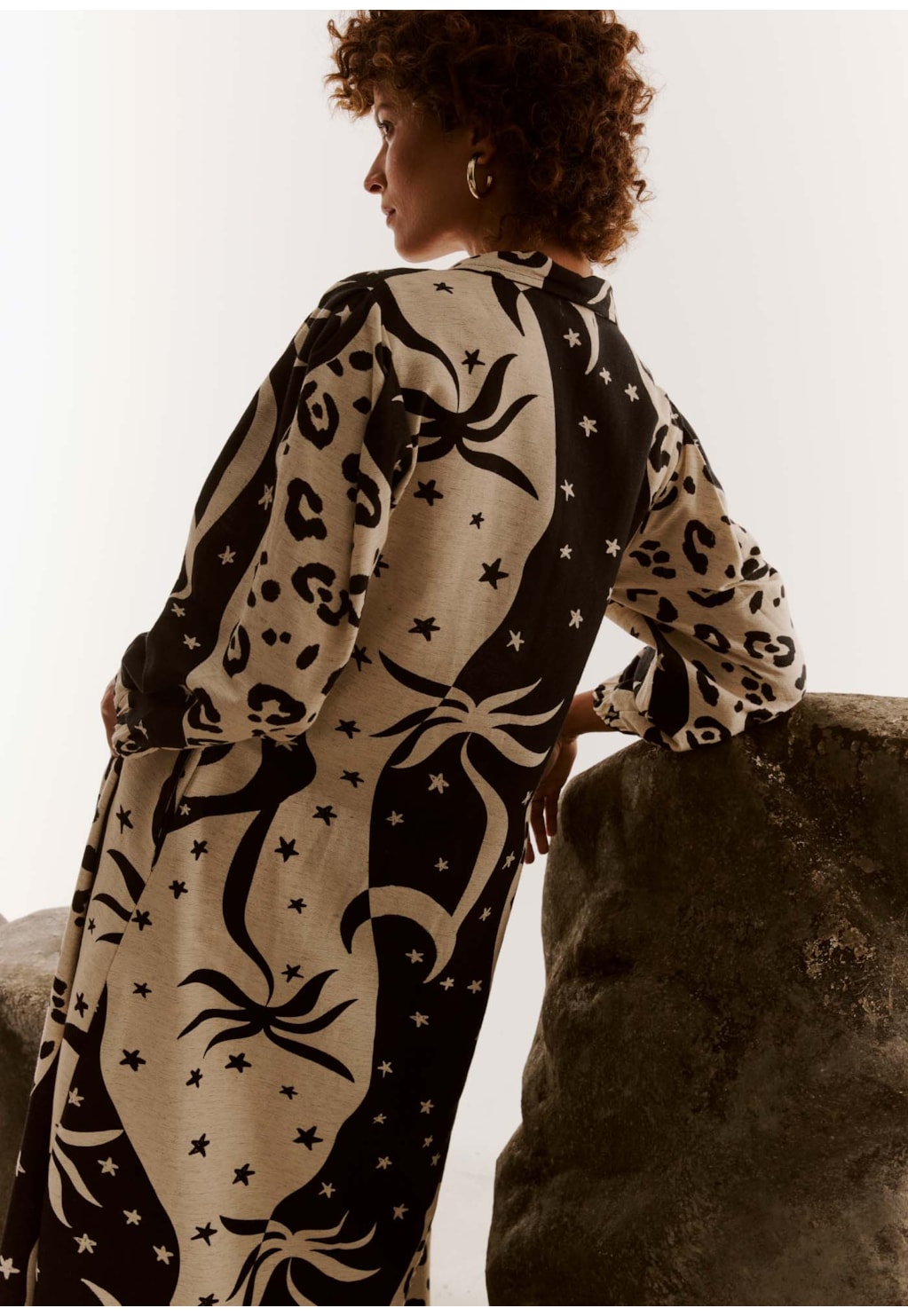 Chemise Manga Bufante Estampada Savana