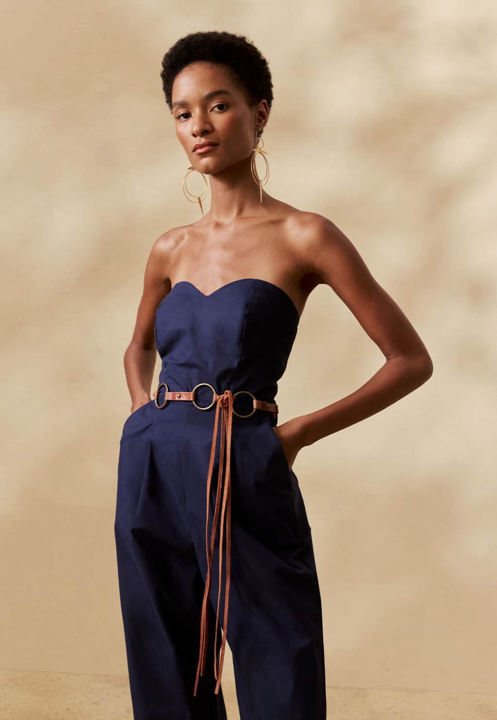 Cinto Argolas Amarração Couro