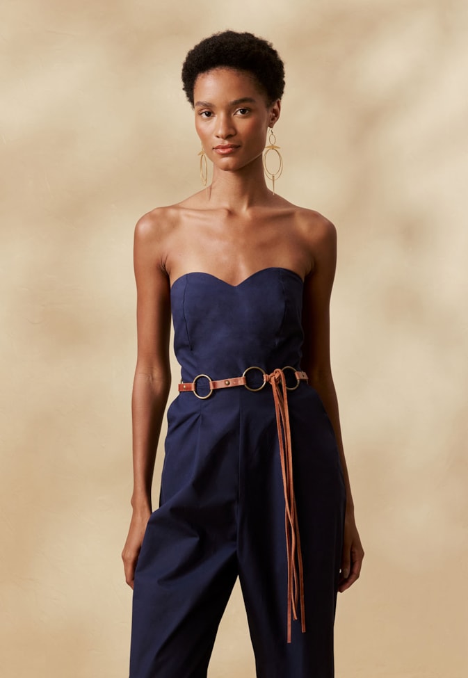 Cinto Argolas Amarração Couro