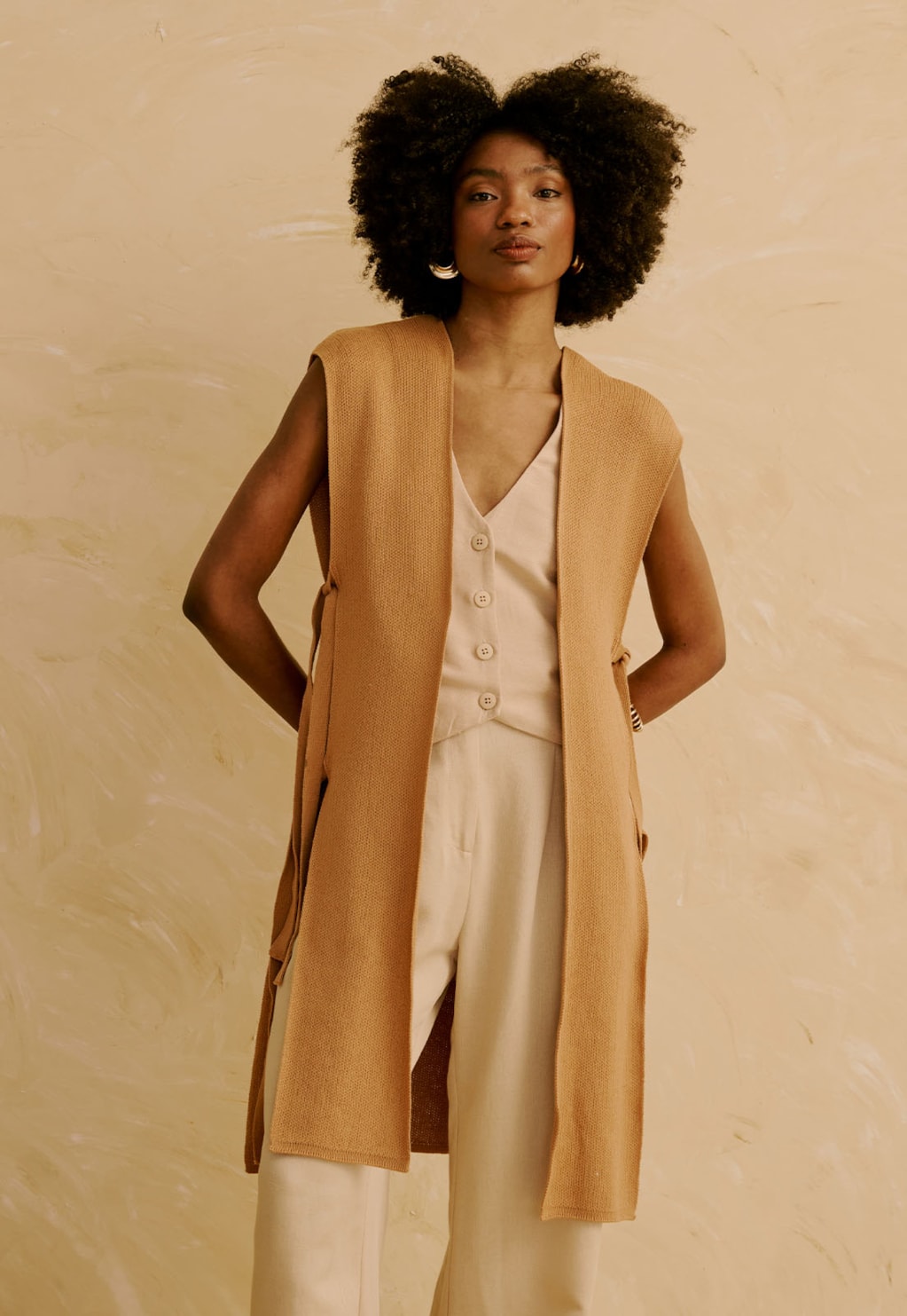 Colete Alongado com Abertura Lateral