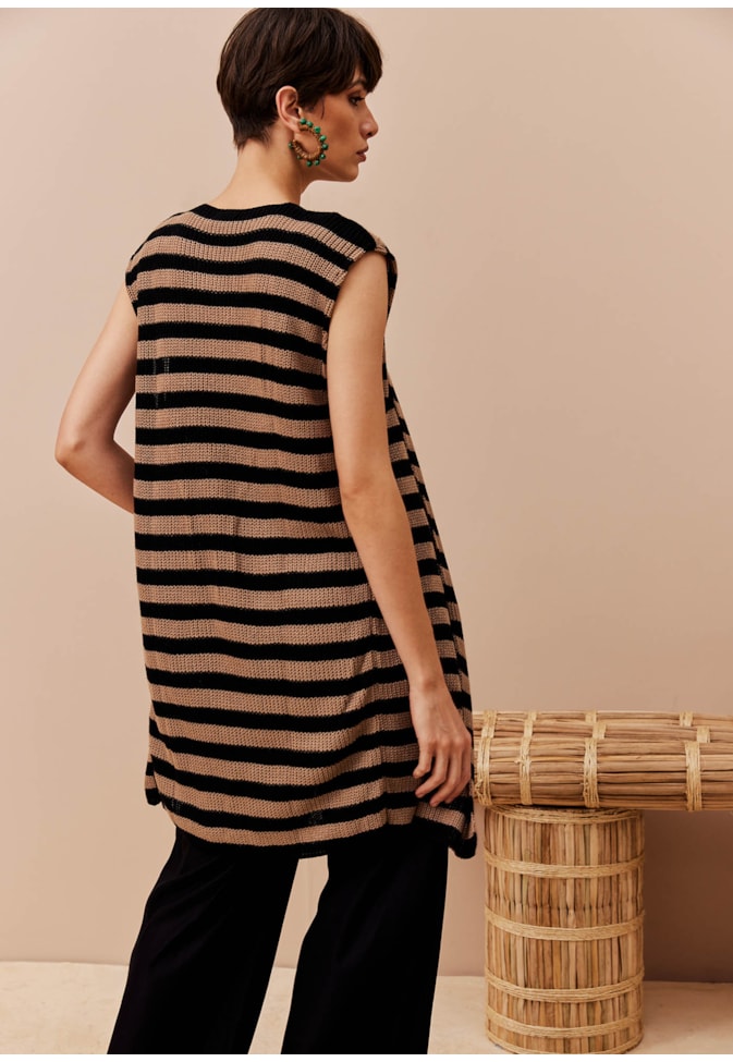 Colete Alongado Listrado