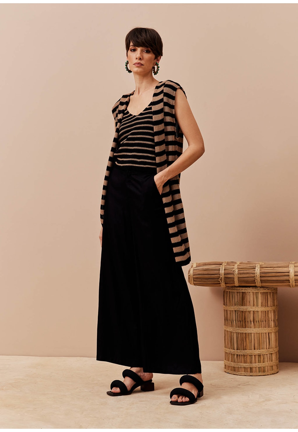 Colete Alongado Listrado