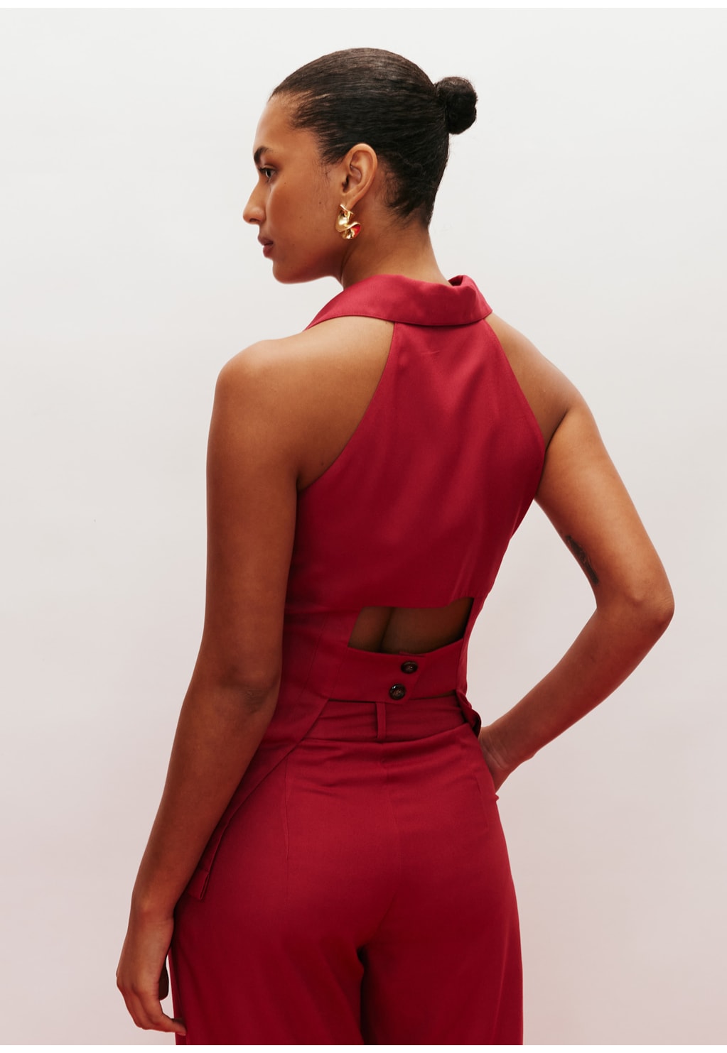 Colete Botões Aberto Costas