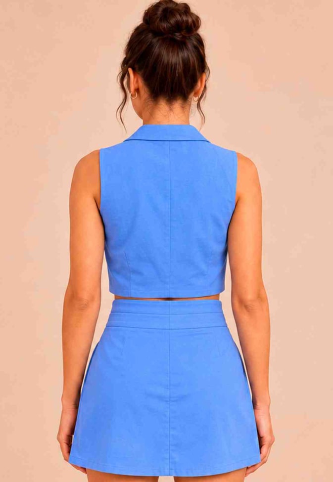 Colete Cropped Alfaiataria Liso