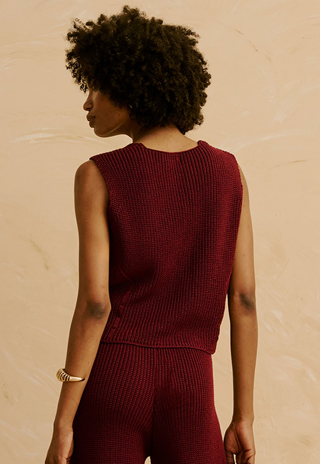 Colete em Tricot Vista Traseira