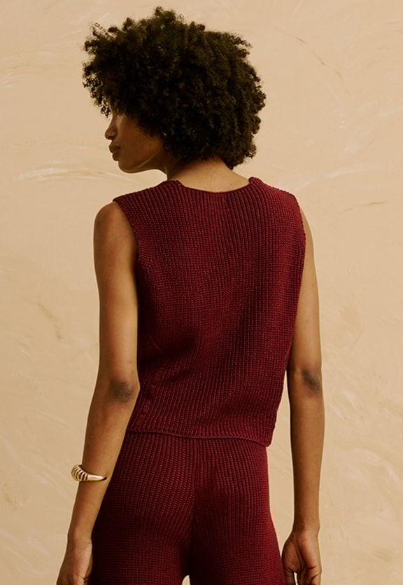 Colete em Tricot Vista Traseira