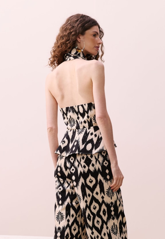 Colete Peplum Estampado Tucum Vista Frontal