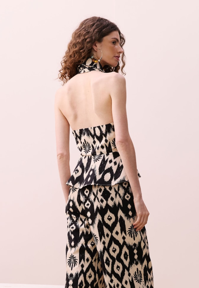 Colete Peplum Estampado Tucum