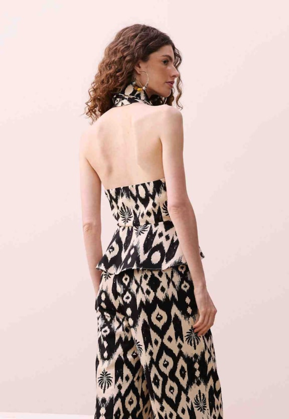 Colete Peplum Estampado Tucum Vista Traseira
