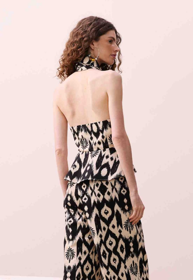 Colete Peplum Estampado Tucum