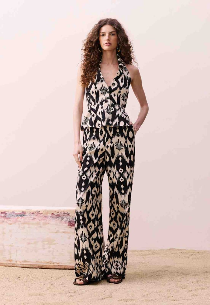 Colete Peplum Estampado Tucum