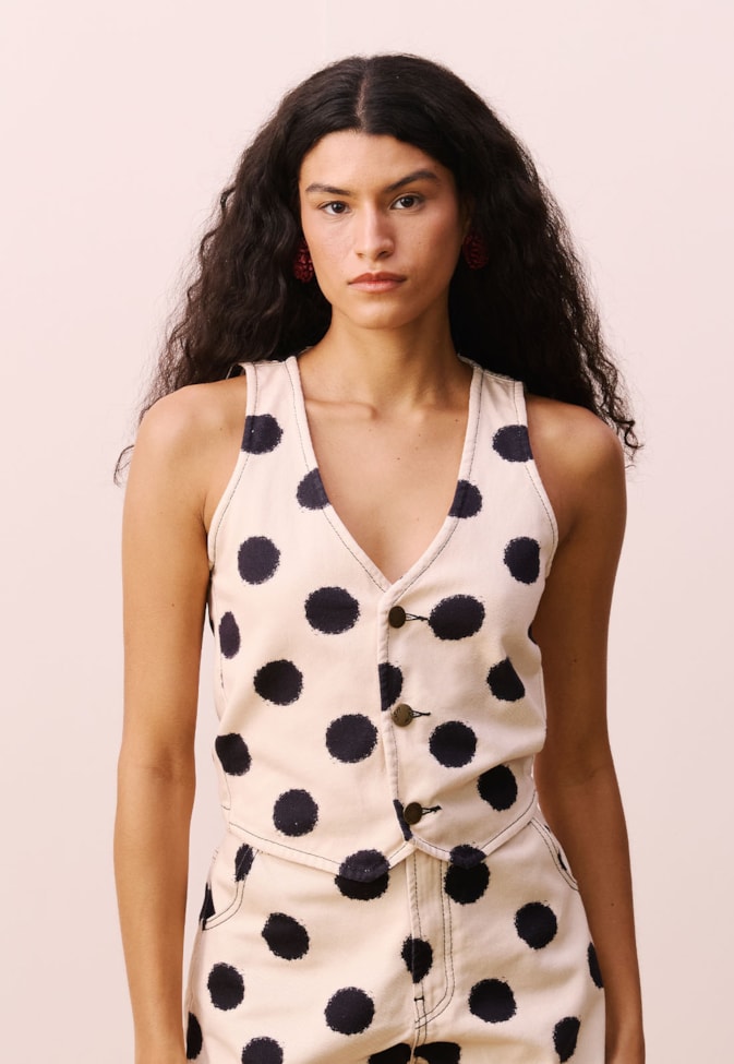 Colete Sarja Estampado