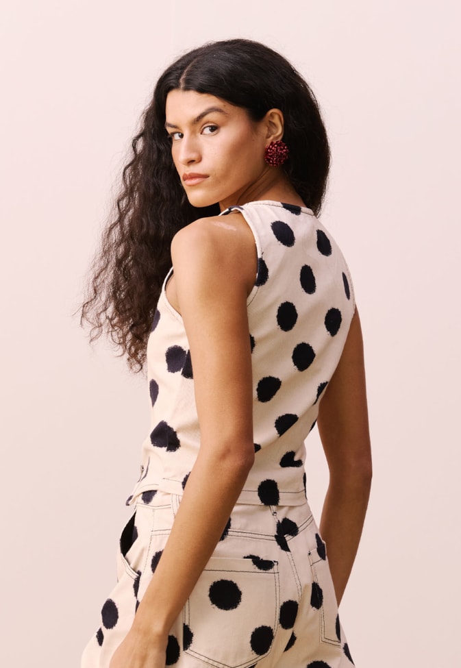 Colete Sarja Estampado