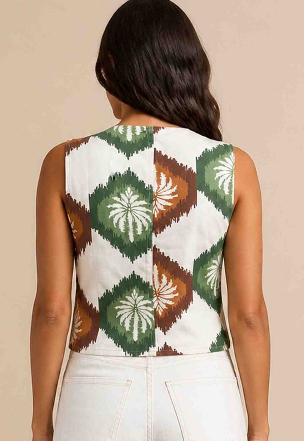 Colete Sarja Estampado Andina