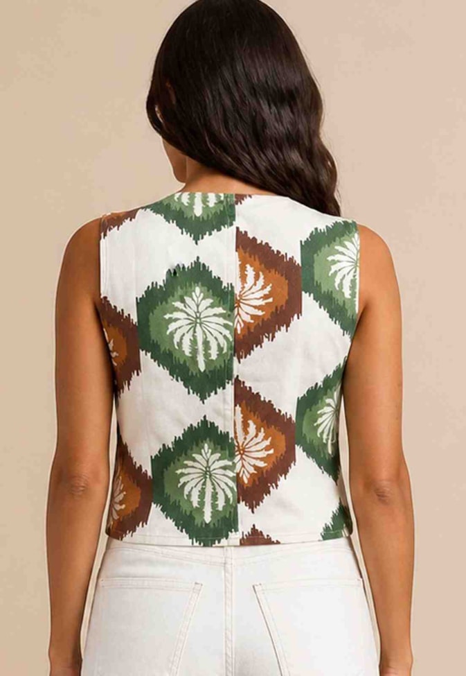 Colete Sarja Estampado Andina