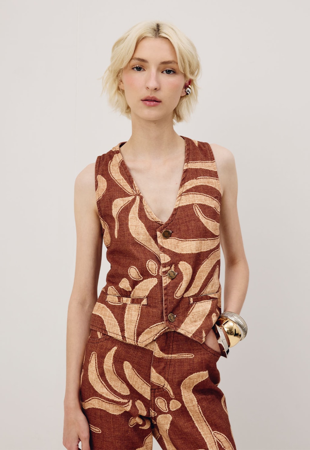 Colete Sarja Estampado Yucca