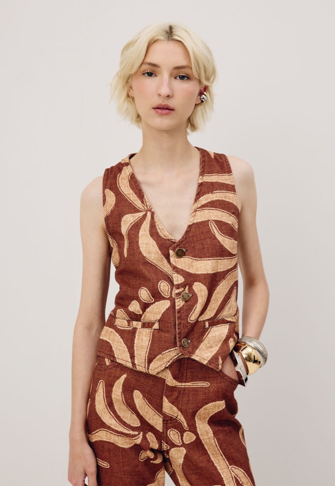 Colete Sarja Estampado Yucca