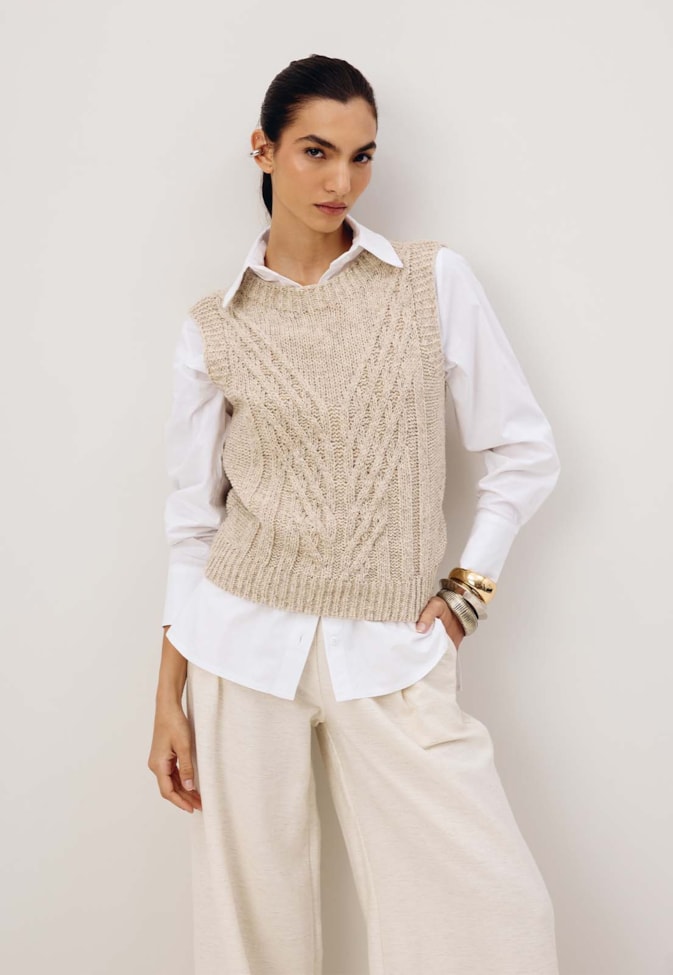 Colete Tranças Tricot