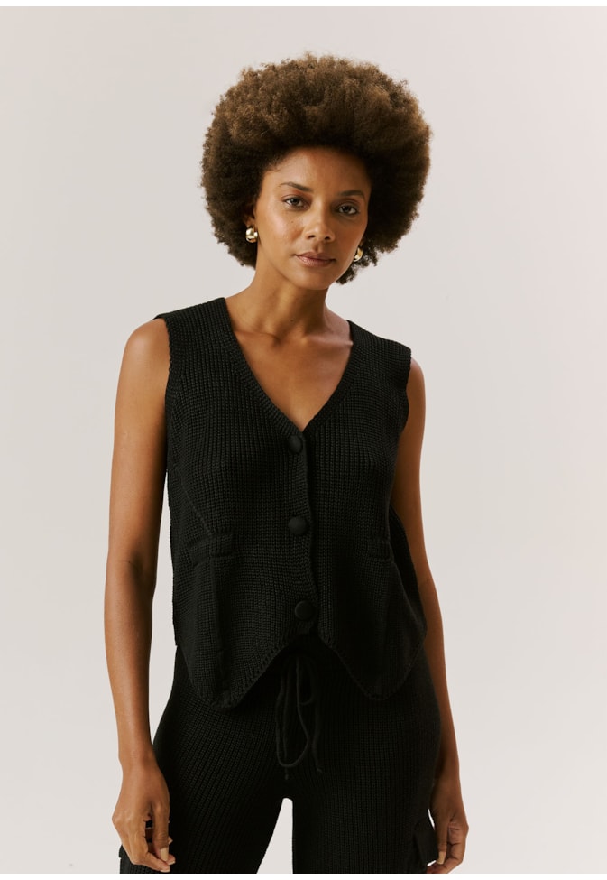Colete Tricot Botões