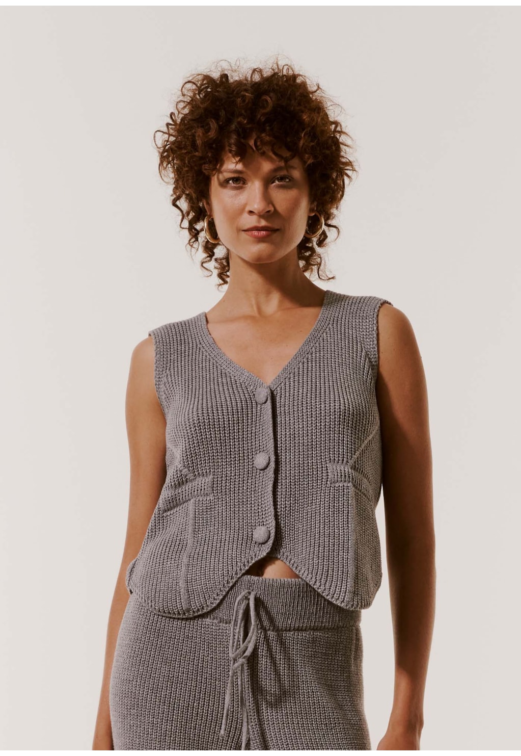 Colete Tricot Botões