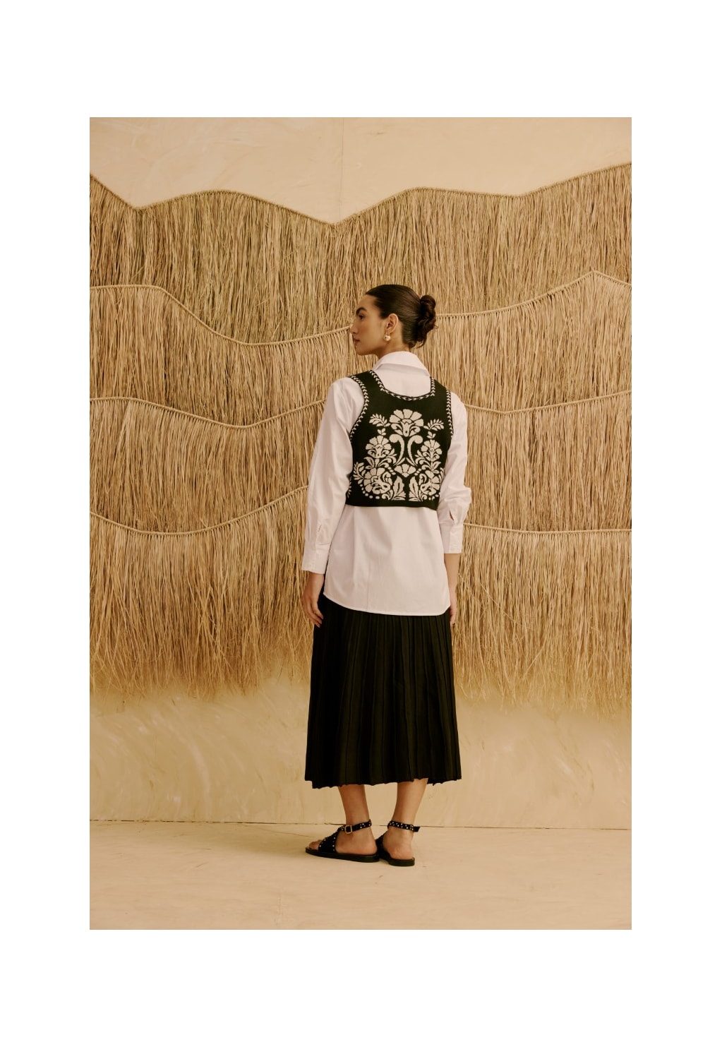 Colete Tricot Jacquard Boho