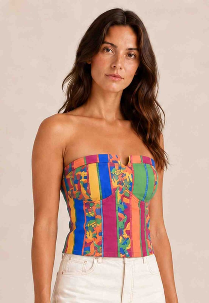 Corselet Sarja Estampado Caminito