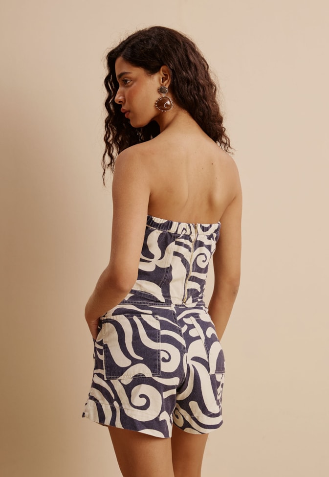 Corselet Sarja Estampado Pororoca