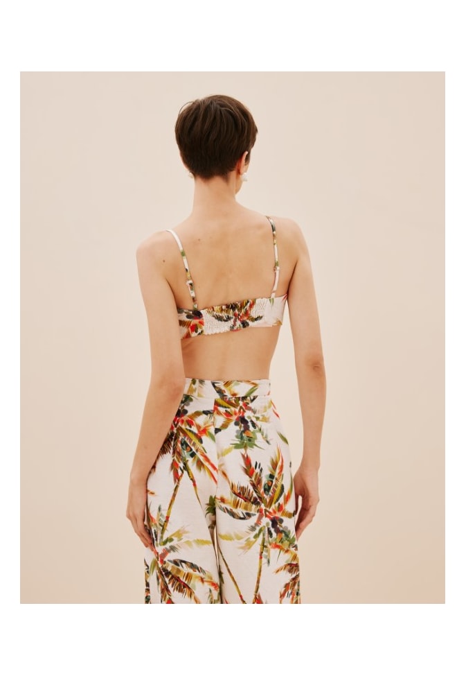 Cropped Alça Fina Estampado Itapuã