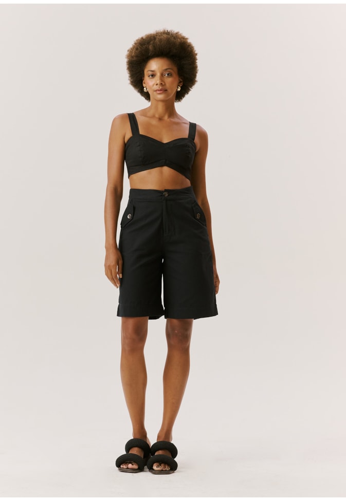 Cropped Alça Larga Recortes