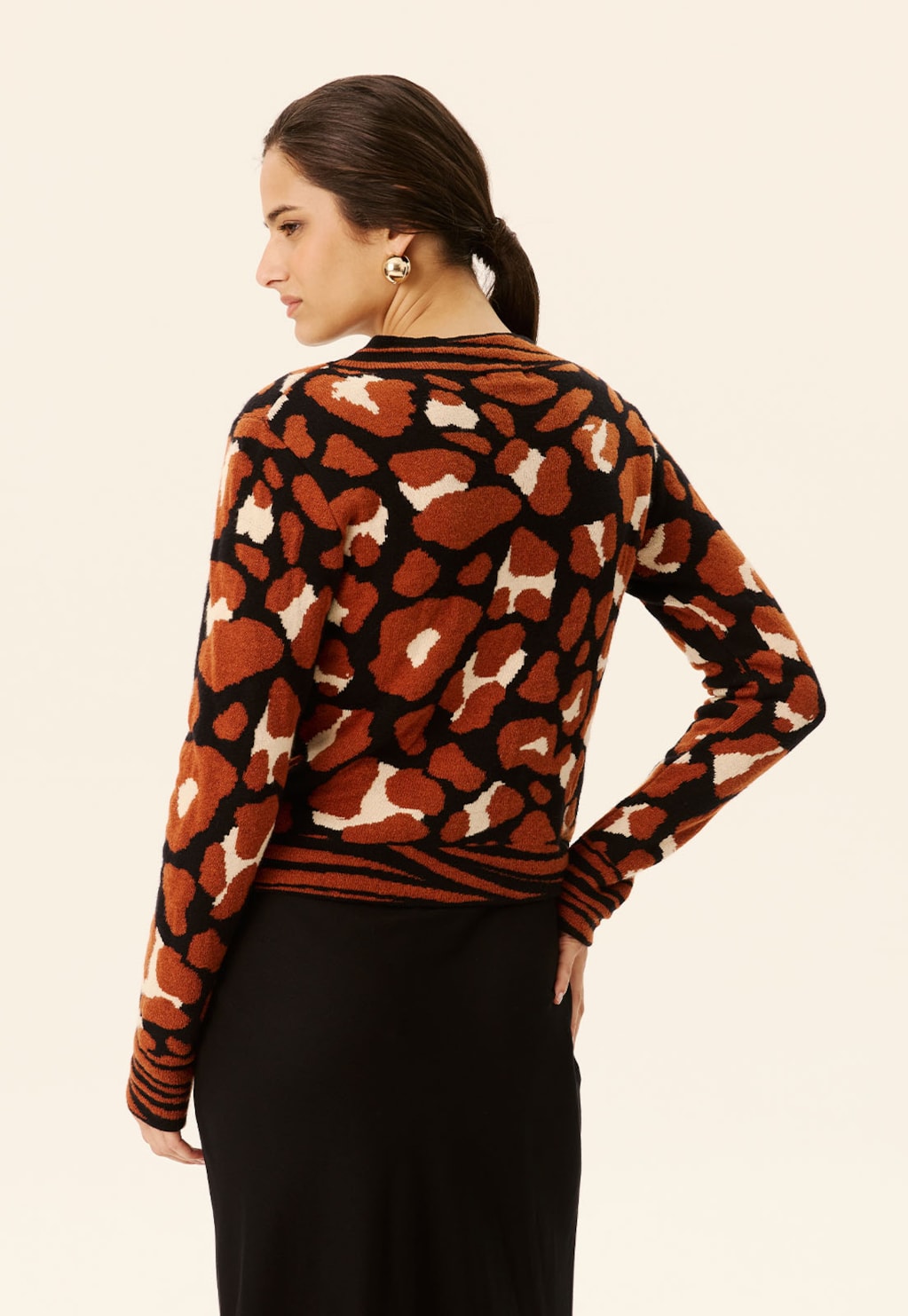 Cropped Alongado Animal Print Tricot