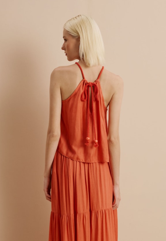 Cropped Alongado Decote Túnel Vista Traseira